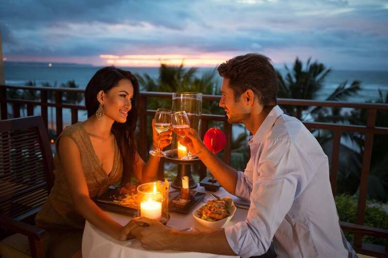 Couple enjoying romantic dinner